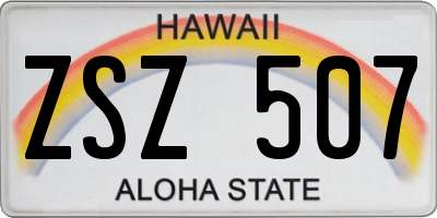 HI license plate ZSZ507