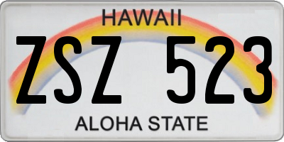 HI license plate ZSZ523