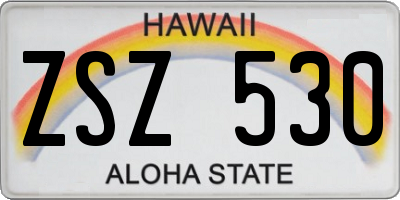 HI license plate ZSZ530