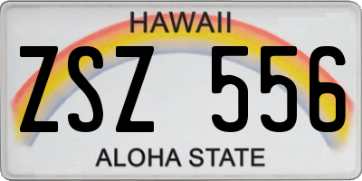 HI license plate ZSZ556
