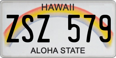 HI license plate ZSZ579