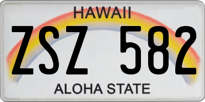 HI license plate ZSZ582