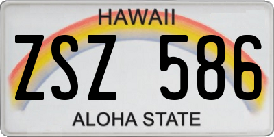 HI license plate ZSZ586