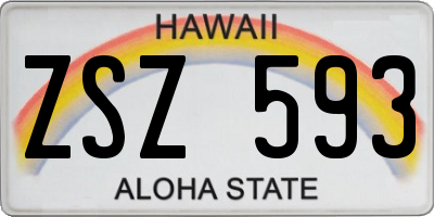 HI license plate ZSZ593