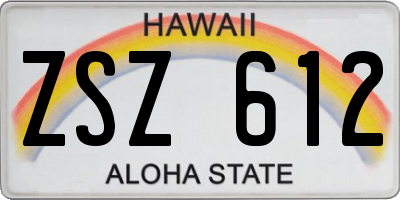 HI license plate ZSZ612