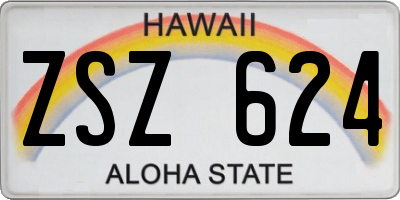 HI license plate ZSZ624