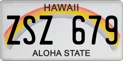 HI license plate ZSZ679