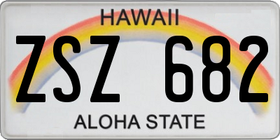 HI license plate ZSZ682