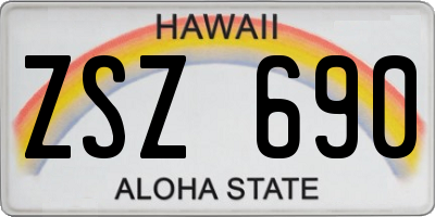 HI license plate ZSZ690