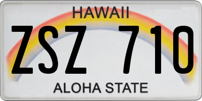 HI license plate ZSZ710