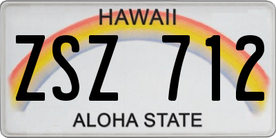 HI license plate ZSZ712
