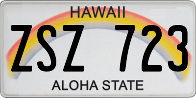 HI license plate ZSZ723