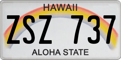 HI license plate ZSZ737