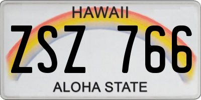 HI license plate ZSZ766