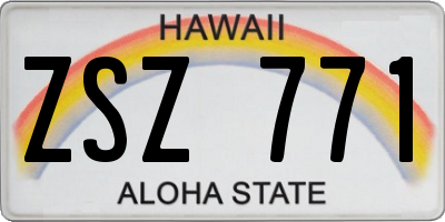 HI license plate ZSZ771