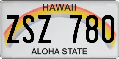HI license plate ZSZ780