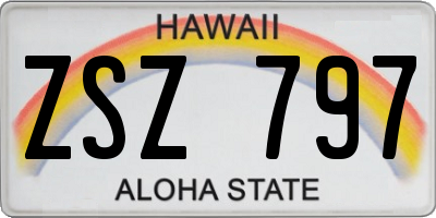 HI license plate ZSZ797