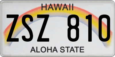 HI license plate ZSZ810