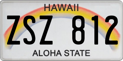 HI license plate ZSZ812