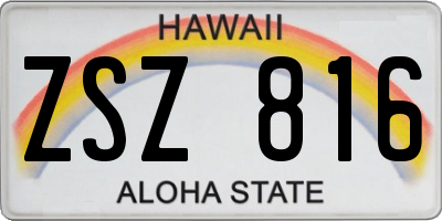 HI license plate ZSZ816