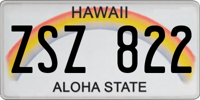 HI license plate ZSZ822