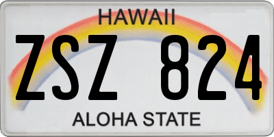 HI license plate ZSZ824