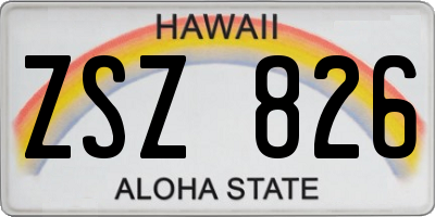 HI license plate ZSZ826