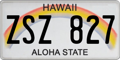 HI license plate ZSZ827
