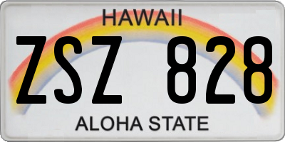 HI license plate ZSZ828