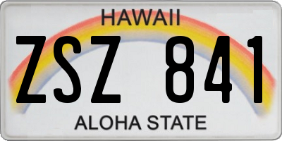 HI license plate ZSZ841