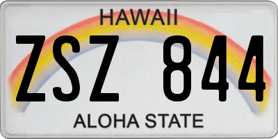 HI license plate ZSZ844