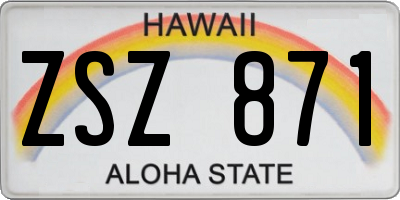 HI license plate ZSZ871