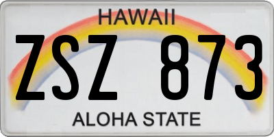 HI license plate ZSZ873