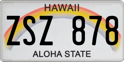 HI license plate ZSZ878