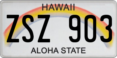 HI license plate ZSZ903