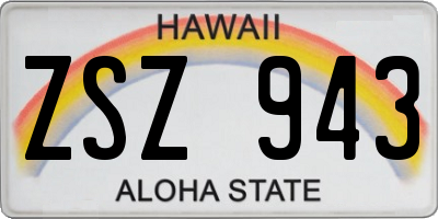 HI license plate ZSZ943
