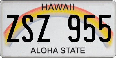 HI license plate ZSZ955