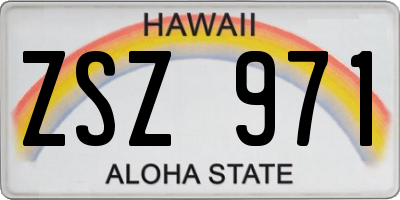 HI license plate ZSZ971