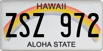 HI license plate ZSZ972