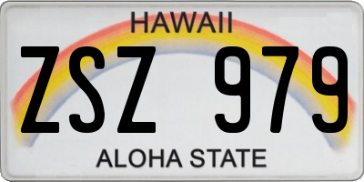 HI license plate ZSZ979