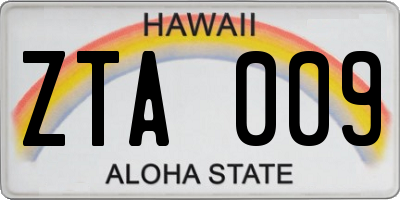 HI license plate ZTA009