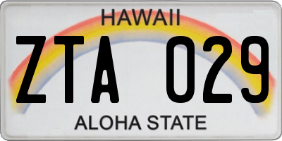 HI license plate ZTA029