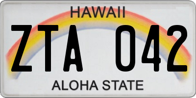 HI license plate ZTA042