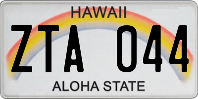 HI license plate ZTA044