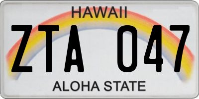 HI license plate ZTA047