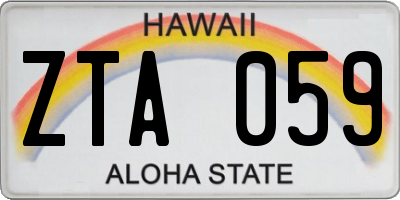 HI license plate ZTA059