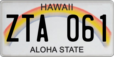 HI license plate ZTA061