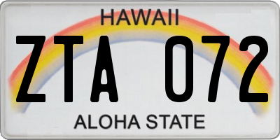 HI license plate ZTA072