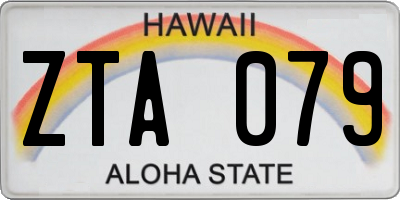 HI license plate ZTA079