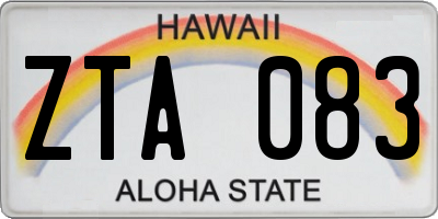 HI license plate ZTA083